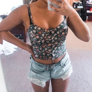 Button up bustier style tank top